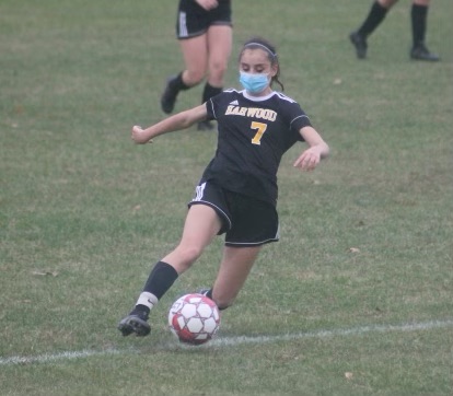 Lyric Smith, outside defender, plays the ball forward. Photo: Ellett Merriman Lyric Smith, outside defender, plays the ball forward. Photo: Ellett Merriman